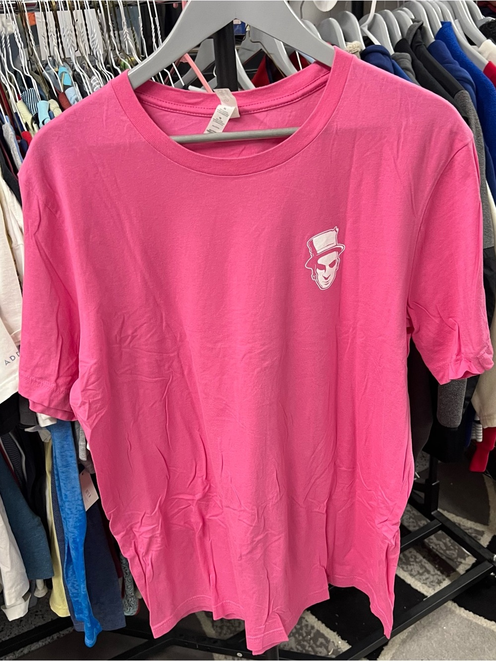 Voodoo Doughnuts Unisex T-Shirt XL Pink Skull Logo Graphic
